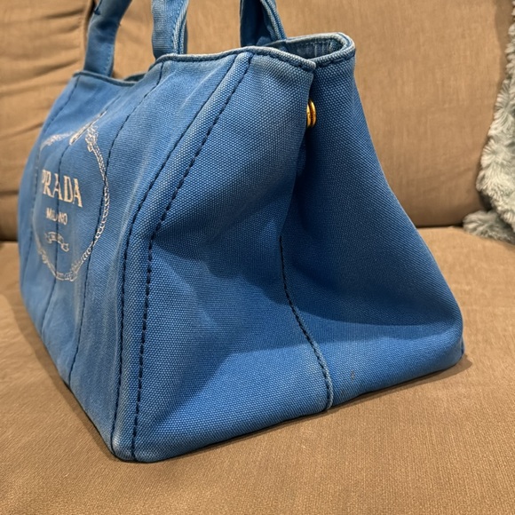 Prada Canapa Large Blue Tote - Picture 2 of 15